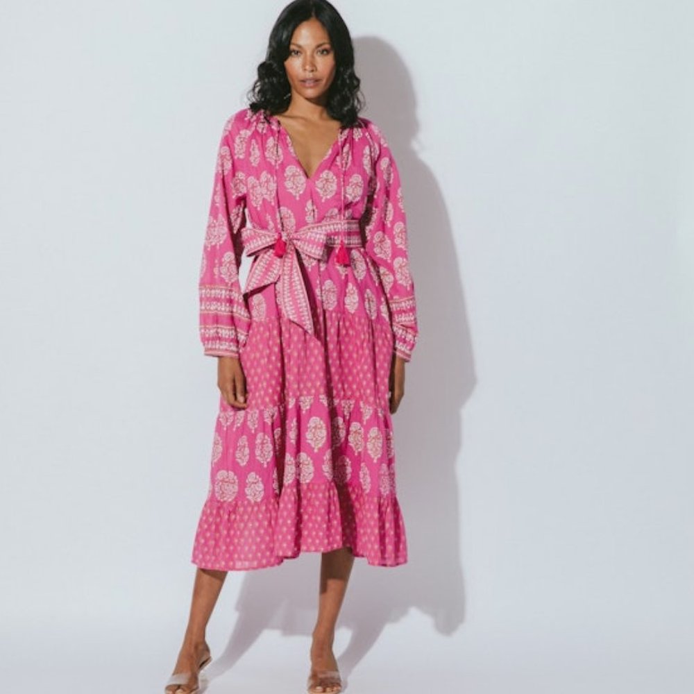 Cleobella Fiji Midi Dress / Mix Block Print